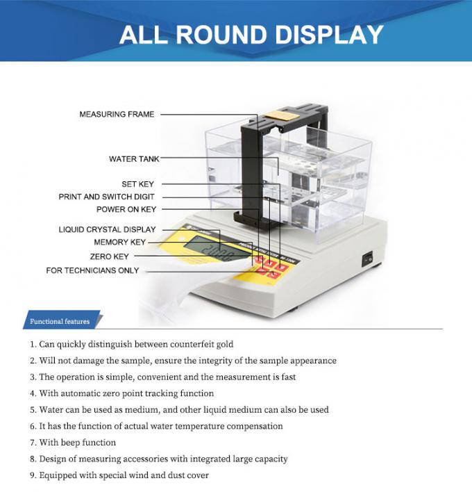 DahoMeter High Precision Digital Electronic Gold Densimeter, Gold